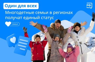 Многодетным семьям — единый статус