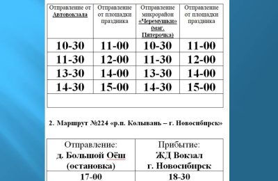 «Сибирский огонь»: расписание движения автобусов и «Газелей»